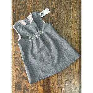 NEW GAP babygap Infant Toddler Girl 12-18 Months Virgin Wool Embroidered Dress V